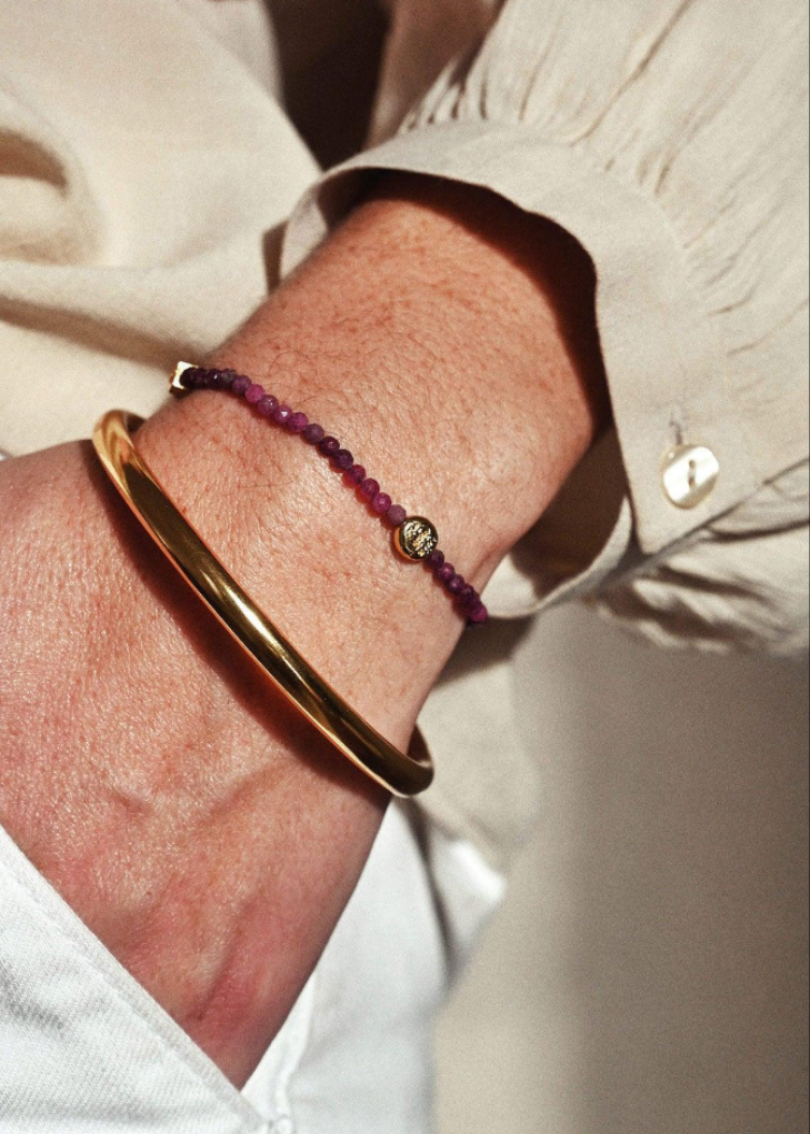 MALA PRECIEUX bracelet - Ruby, golden Mani